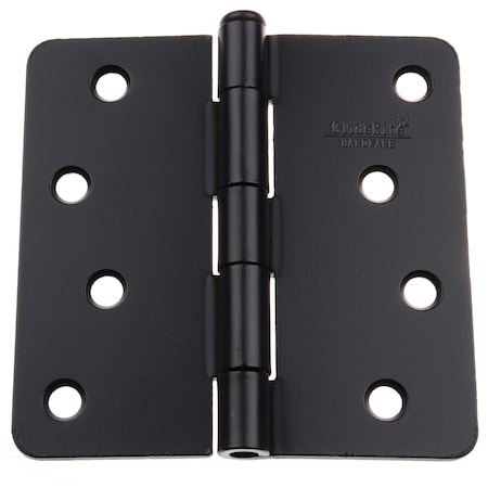 Gliderite Hardware 4 in. Matte Black Door Hinge with 1/4 in. Corner Radius - 4014-MB, 50PK 4014-MB-50